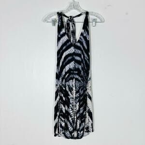 ERrant tie dye mini dress tank split sides tie shoulder ribbed woman’s XS